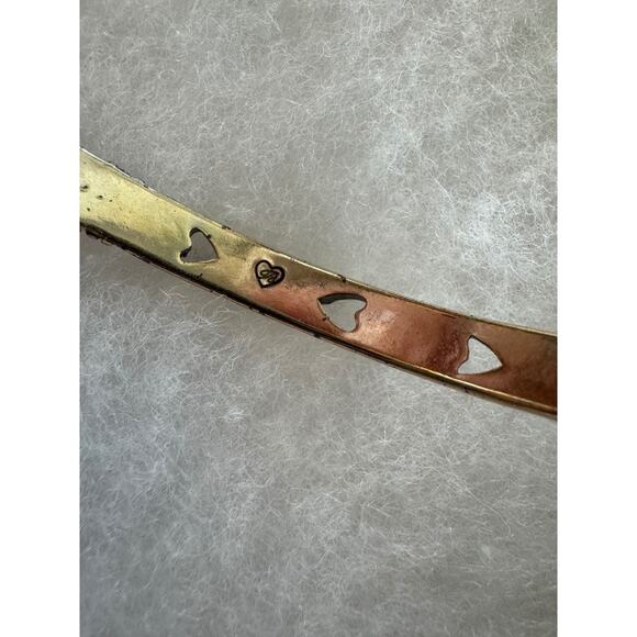 Brighton Vintage Metal Bangle Bracelet Heart Cutout Ornate Filigree Accent - Picture 3 of 4